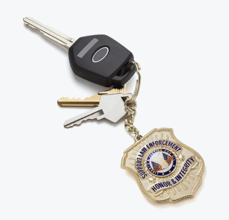 Gold-Plated Honor Badge Keychain