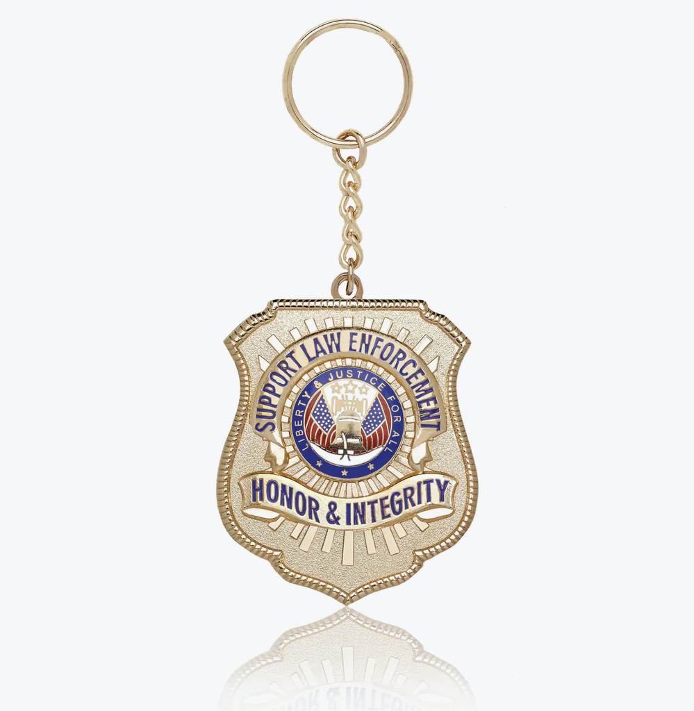 Gold-Plated Honor Badge Keychain